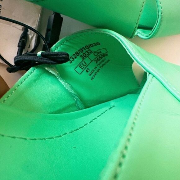 ZARA Green Block Wide Heeled Sandals NWT - Picture 9 of 12